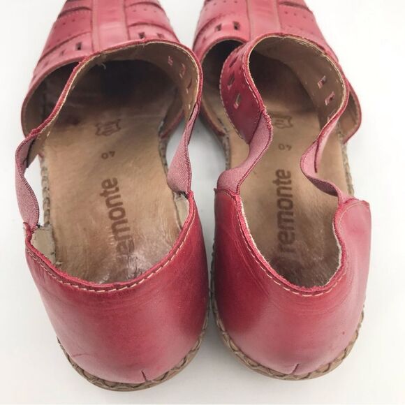 Remonte Dorndorf Red Leather Laser Cut Slip On Closed Toe Gladiator Shoes - Picture 8 of 16